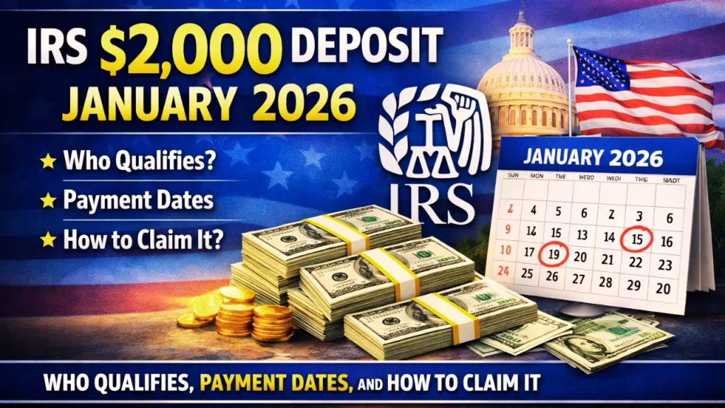 IRS $2,000 Deposit January 2026 – Who Qualifies, Payment Dates, and How to Claim It